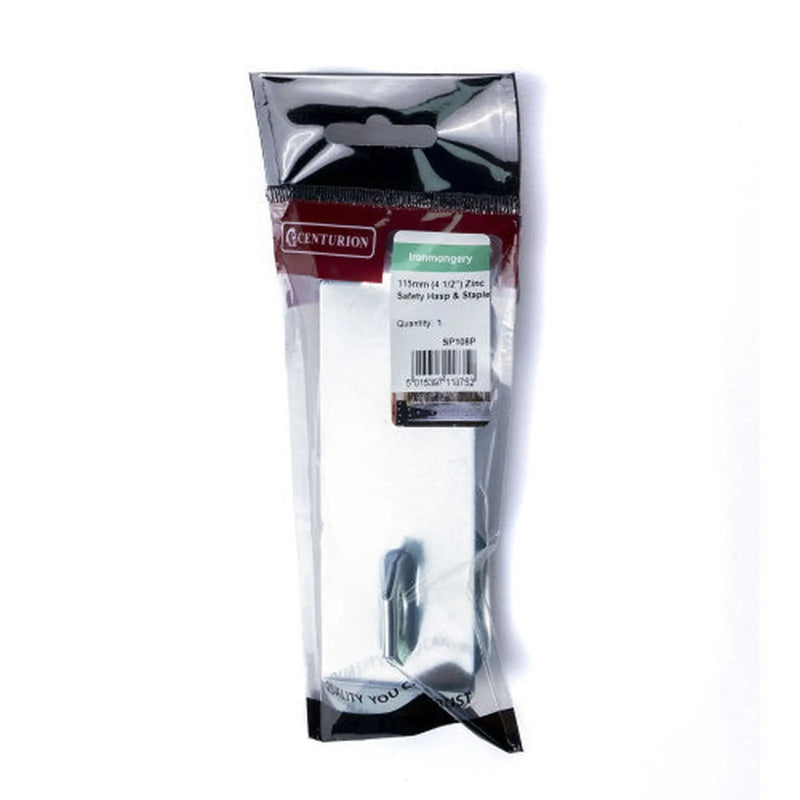 Centurion Safety Hasp and Staples, Zinc Plated, 115mm - Pack of 5