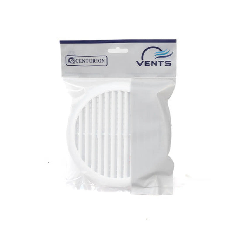 Centurion Circular Louvred Vent with Flyscreen - 80-152mm - White - Pack of 5