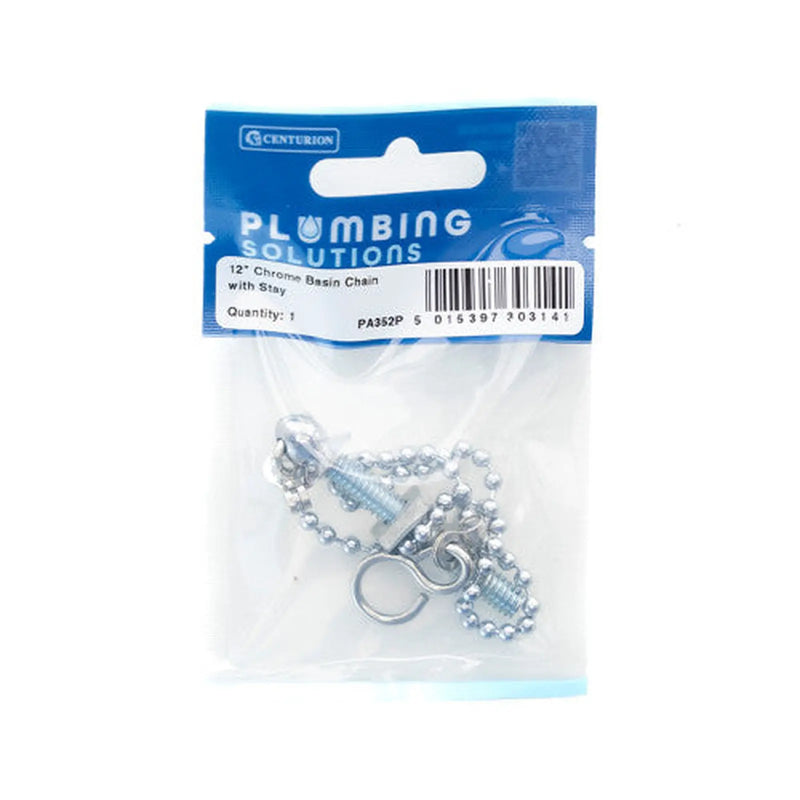 Centurion 12" Basin Chain With Stay - Chrome - Pack of 5