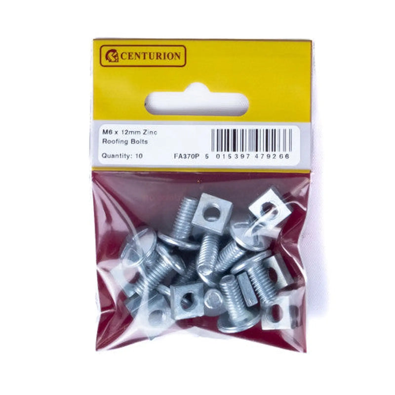Centurion M6 x 12mm ZP Roofing Bolts (Pack of 10) - Pack of 5