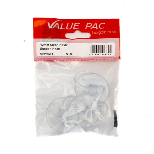 Centurion 42mm Clear Plastic Suction Hook 3pk - Pack of 10