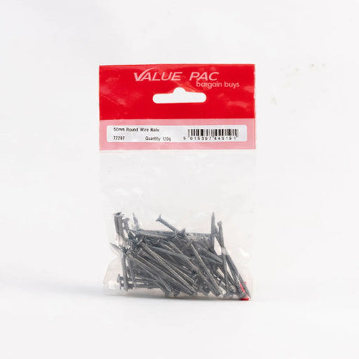 Centurion 50mm Round Wire Nails - (120g Pack) - Pack of 10