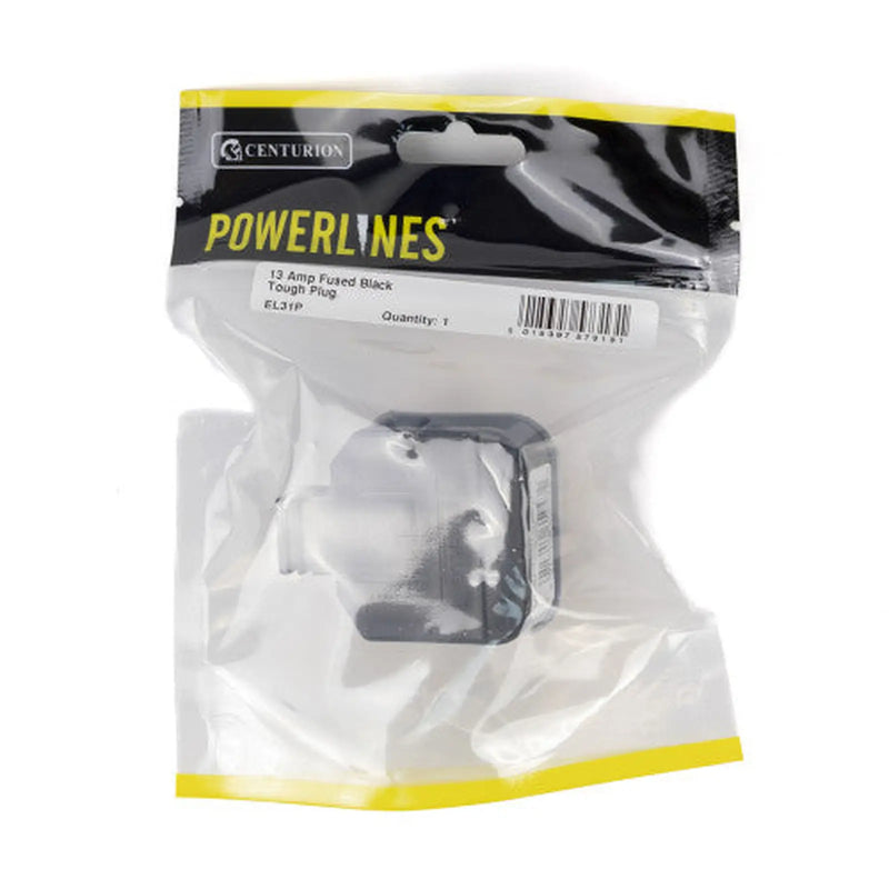 Centurion Black 13 Amp Fused Tough Plug - Pack of 5