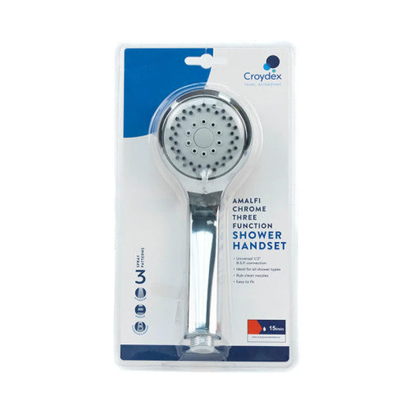 Centurion Shower Head - 3 Mode Spray - Chrome - Pack of 3