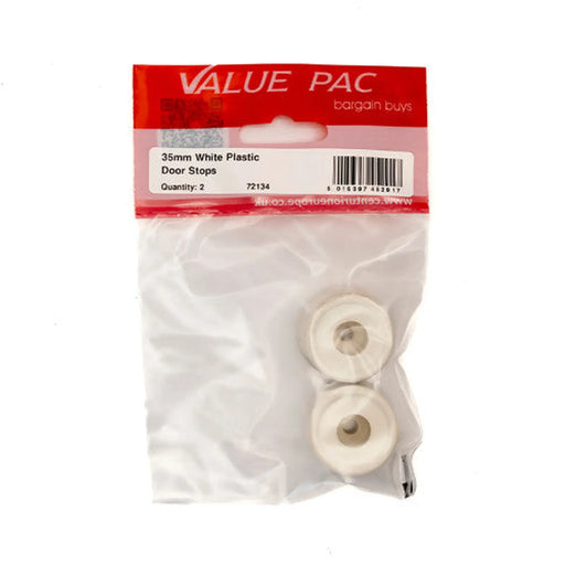 Centurion 35mm White Plastic Door Stops 2pk - Pack of 10