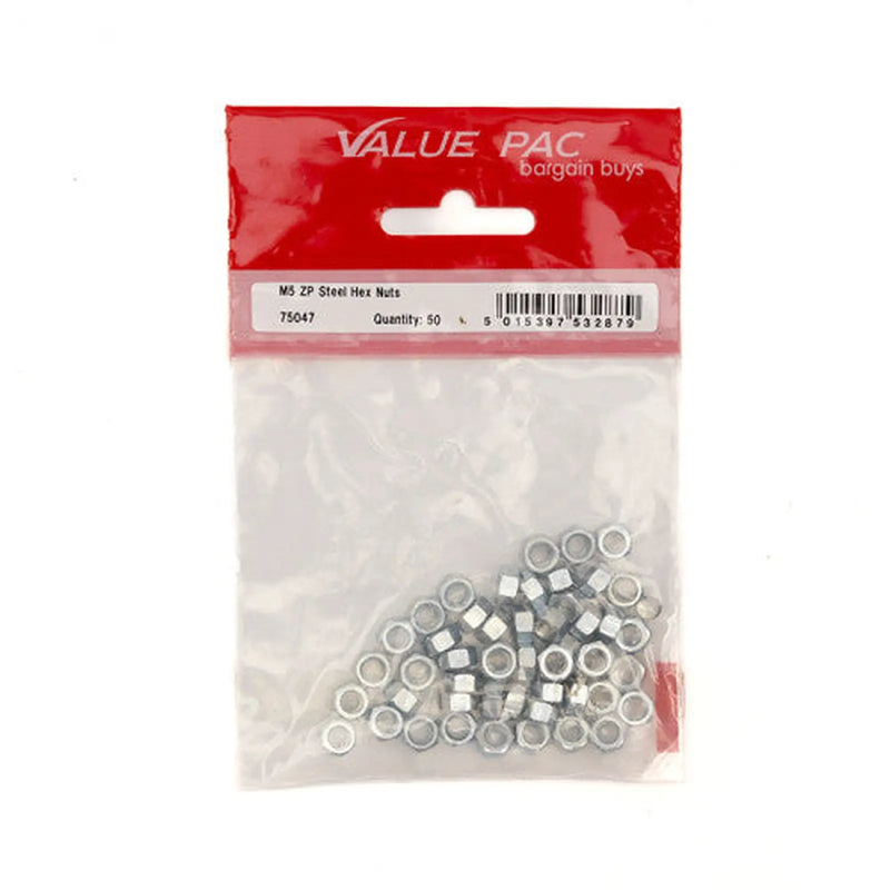 Centurion M5 ZP Steel Hex Nuts (Pack of 50) - Pack of 10