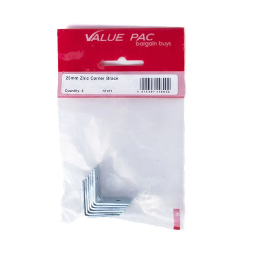 Centurion 25mm ZP Corner Brace (Pack of 6) - Pack of 10