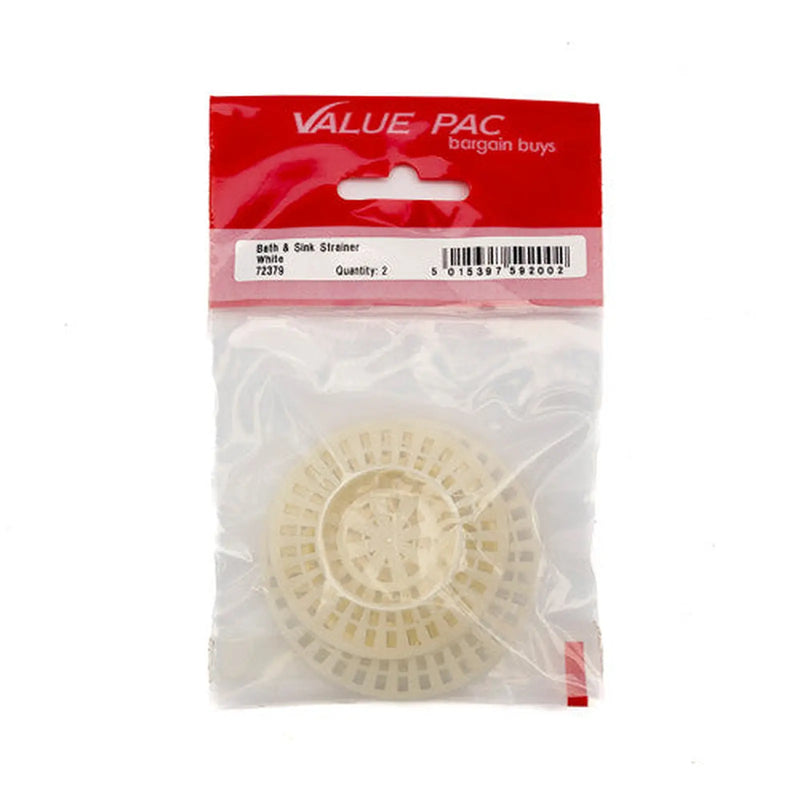 Centurion White Bath & Sink Strainers - Pack of 10