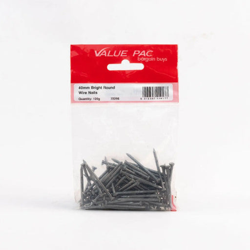 Centurion 40mm Round Wire Nails - (120g Pack) - Pack of 10