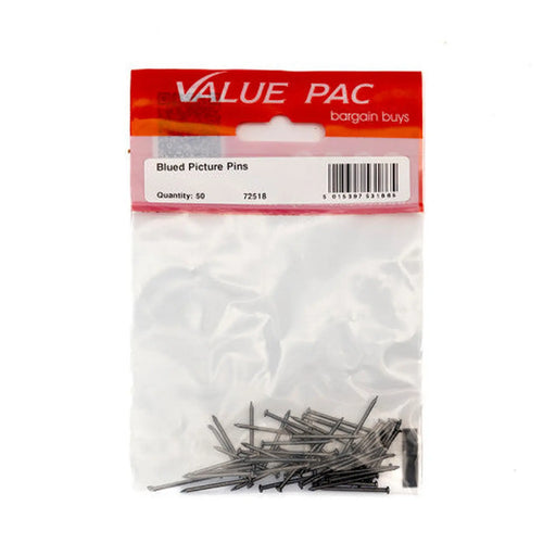 Centurion Blued Picture Pins 50pk - Pack of 10