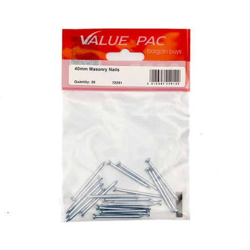 Centurion 40mm Masonry Nails (Pack of 20) - Pack of 10