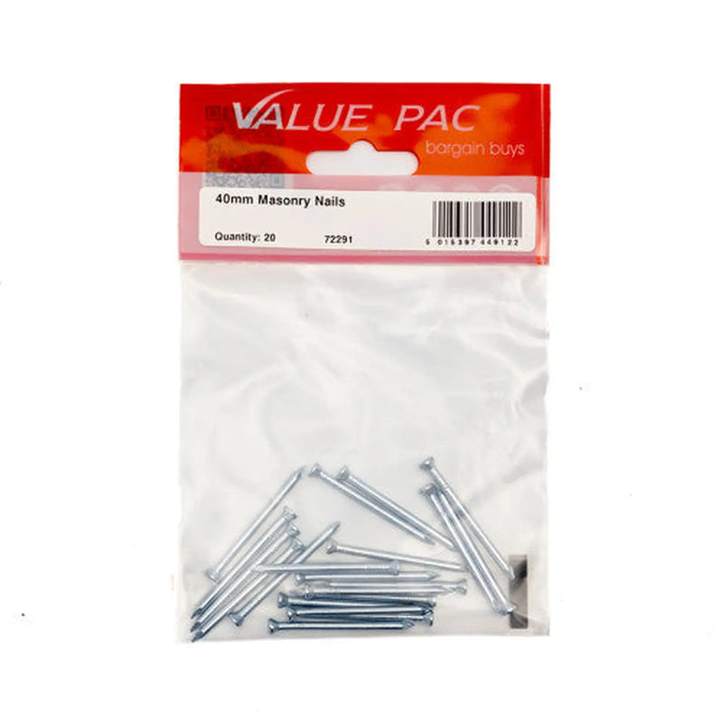 Centurion 40mm Masonry Nails (Pack of 20) - Pack of 10