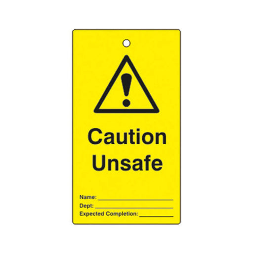 Centurion 'Caution Unsafe' Lockout Tag (Single Sided, 10 Pack)