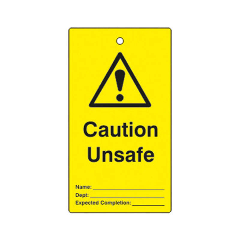 Centurion 'Caution Unsafe' Lockout Tag (Single Sided, 10 Pack)
