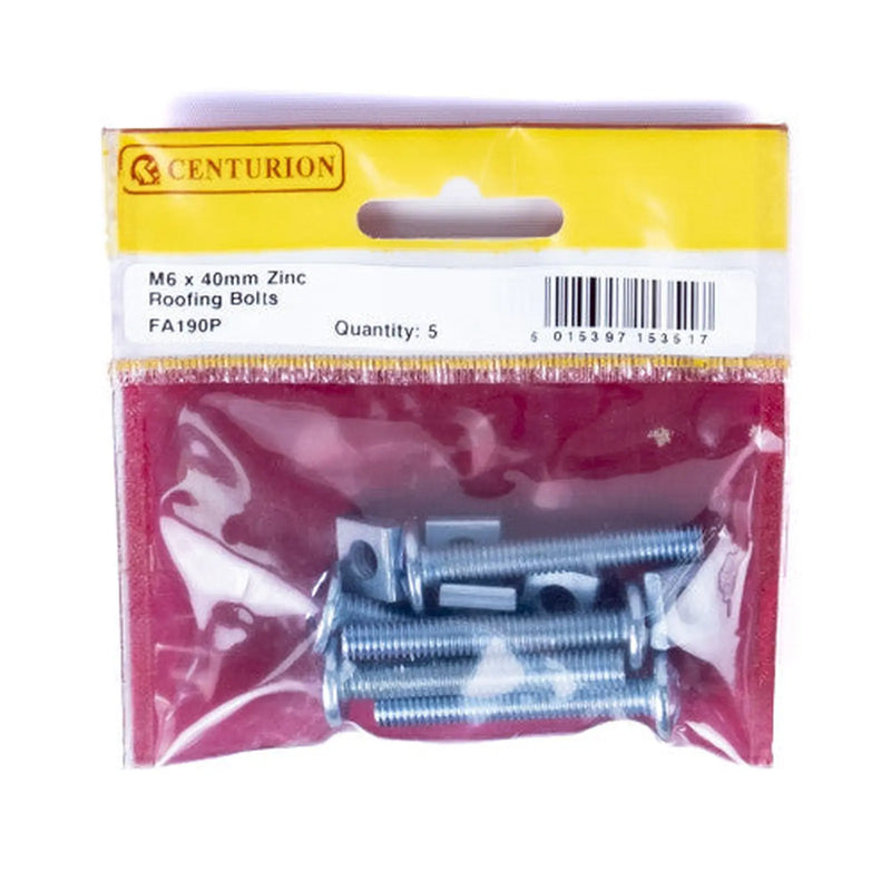 Centurion M6 x 40mm ZP Roofing Bolts  (Pack of 5)
