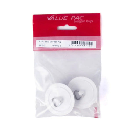 Centurion 1 3/4" White Sink/Bath Plug - Pack of 10