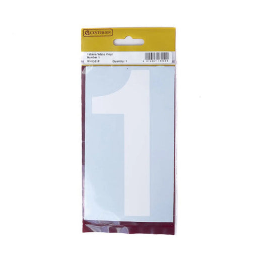 Centurion 150mm White Self Adhesive Vinyl Number 1 - Pack of 5