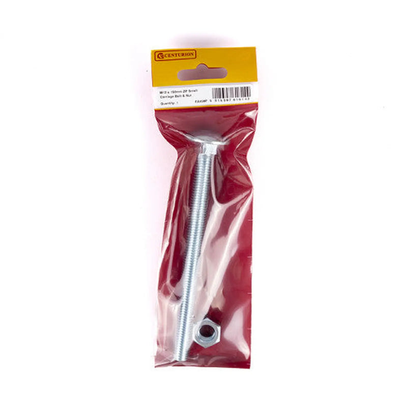 Centurion M12 x 150mm ZP Small Carriage Bolts & Nuts (Packs of 1) - Pack of 5