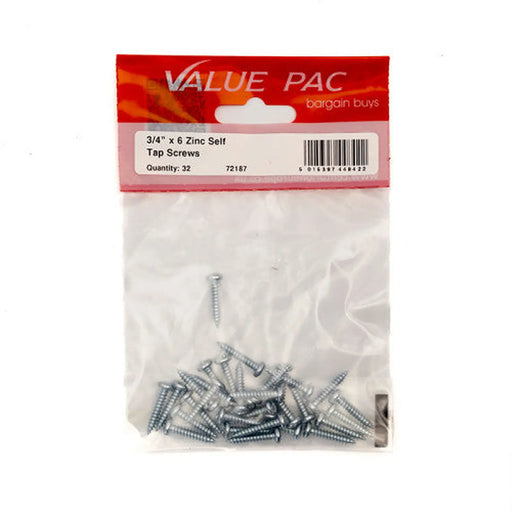 Centurion 3/4" x 6 ZP Pan Head Self Tapping Screws (Pack of 32) - Pack of 10