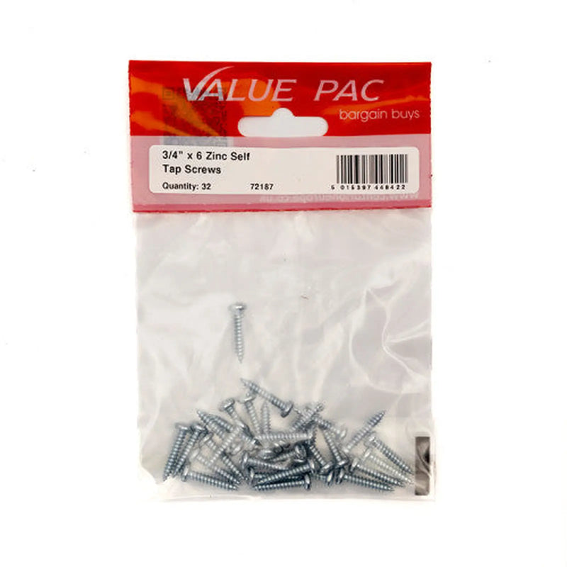 Centurion 3/4" x 6 ZP Pan Head Self Tapping Screws (Pack of 32) - Pack of 10