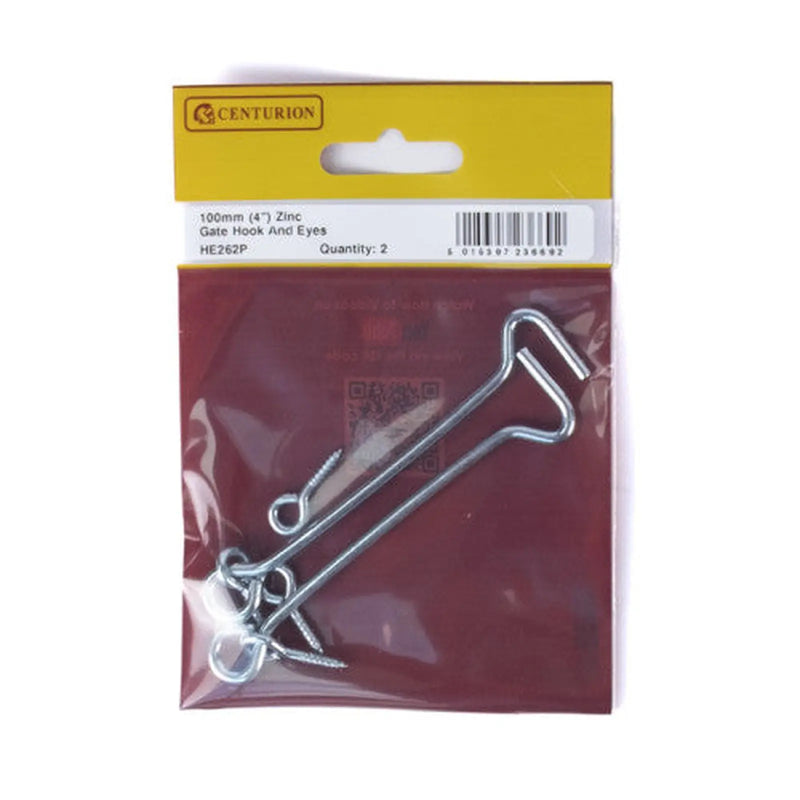 Centurion 100mm (4") ZP Gate Hook & Eyes (Pack of 2) - Pack of 5