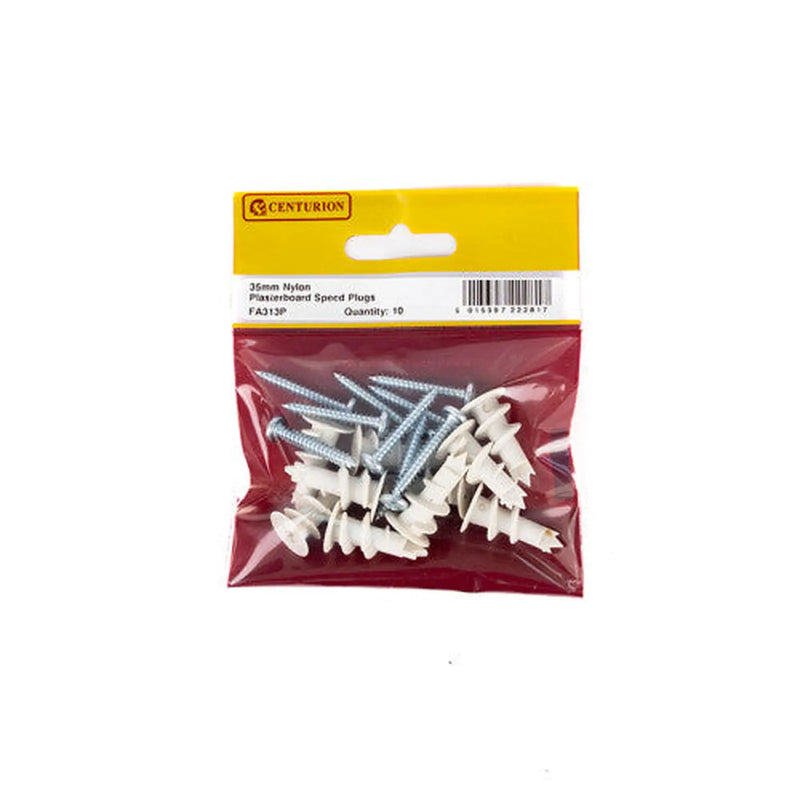Centurion 35mm Nylon Plasterboard Speed Plugs  (Pack of 10) - Pack of 5