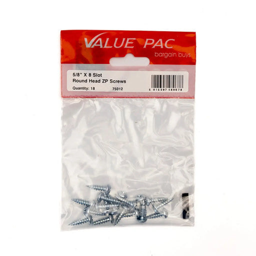 Centurion 5/8" x 8 Pozi ZP Round Head Woodscrews  (Pack of 18) - Pack of 10