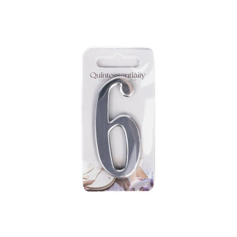 Centurion 3" Silver Effect Numeral 6 - Pack of 5