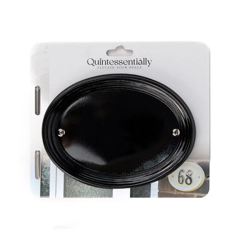 Centurion Medium Gloss Black Oval Plaque - Pack of 2