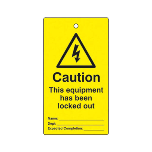 Centurion 'Caution This Equipment Has Been Locked Out' Lockout Tag (Single Sided, 10 pack)