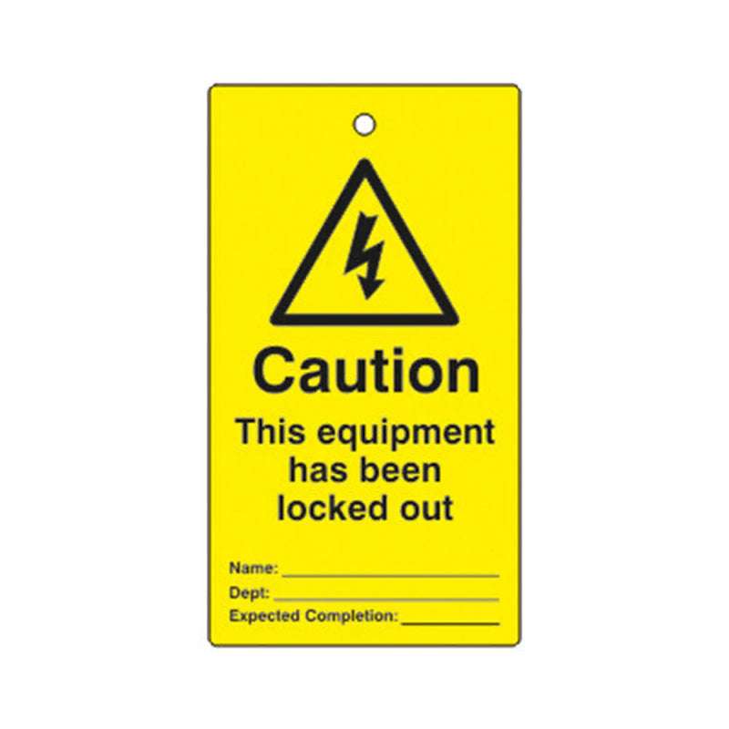 Centurion 'Caution This Equipment Has Been Locked Out' Lockout Tag (Single Sided, 10 pack)