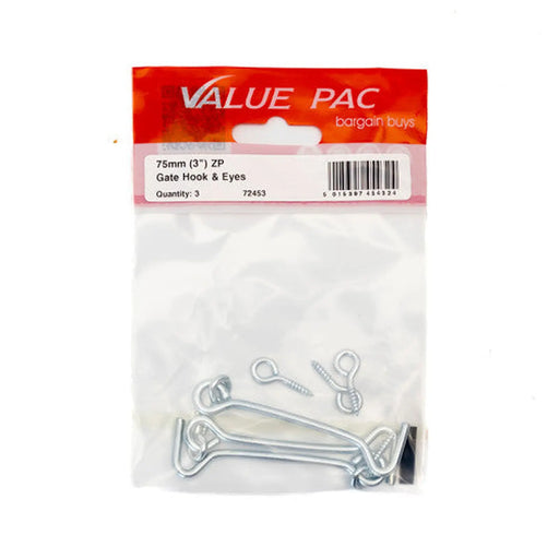 Centurion 75mm (3") ZP Gate Hook & Eyes (Pack of 3) - Pack of 10