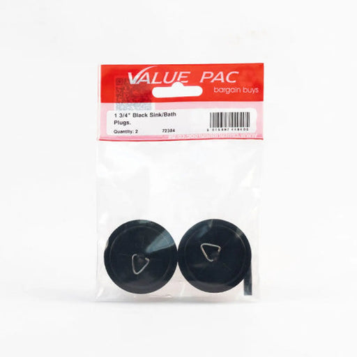 Centurion 1 3/4" Black Sink/Bath Plug - Pack of 10