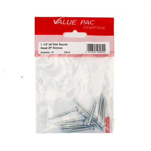 Centurion 1 1/2" x 8 Pozi ZP Round Head Woodscrews  (Pack of 10)