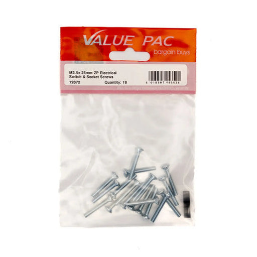Centurion M3.5 x 25mm ZP Electrical Switch And Socket Screws (Pack of 18) - Pack of 10