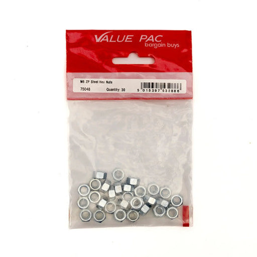 Centurion M6 ZP Steel Hex Nuts (Pack of 30) - Pack of 10