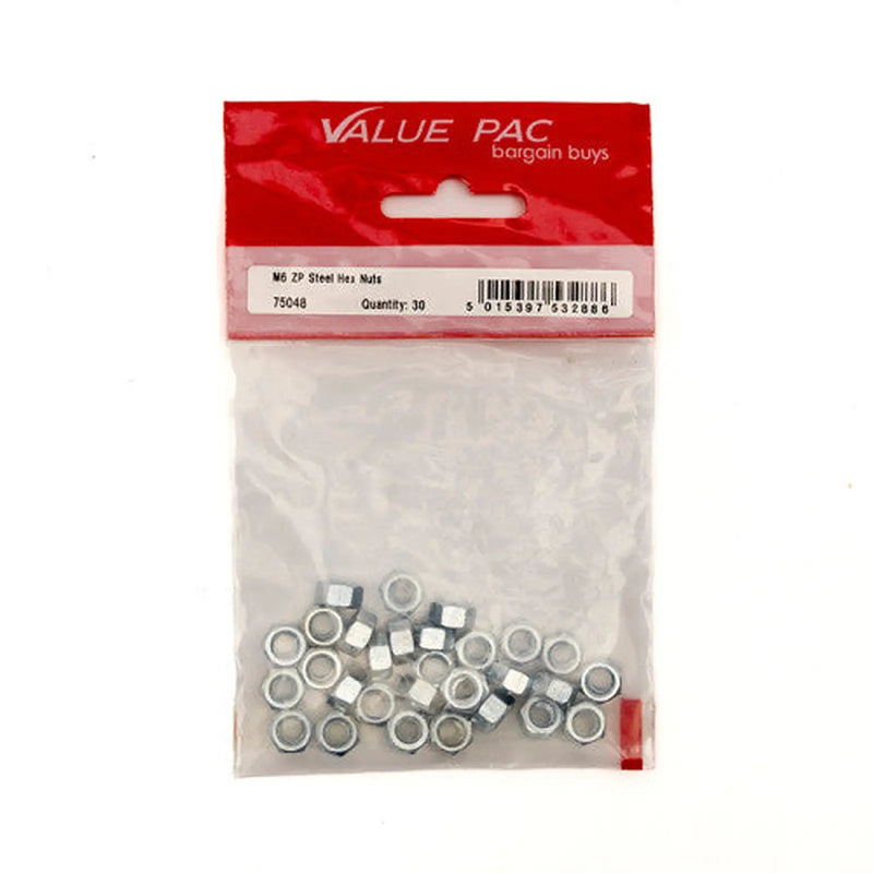 Centurion M6 ZP Steel Hex Nuts (Pack of 30) - Pack of 10