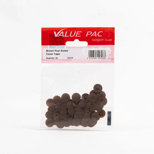 Centurion Brown Pozi Screw Cover Caps (Pack of 50) - Pack of 10