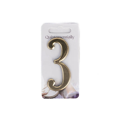Centurion 3" Gold Effect Numeral 3 - Pack of 5