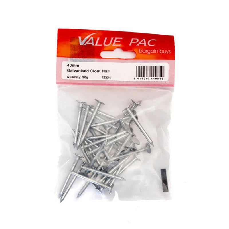 Centurion 40 x 3mm  Galv Clout Nail (90g Pack) - Pack of 10
