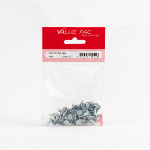 Centurion 13mm Galv Felt Nails (80g Pack) - Pack of 10