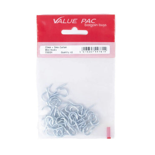 Centurion 22mm x 2mm Curtain Wire Hooks (Pack of 40) - Pack of 10