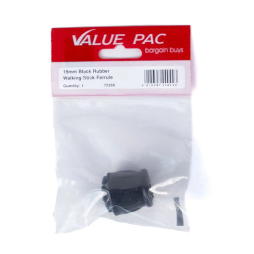 Centurion 19mm Black Rubber Walking Stick Ferrule - Pack of 10