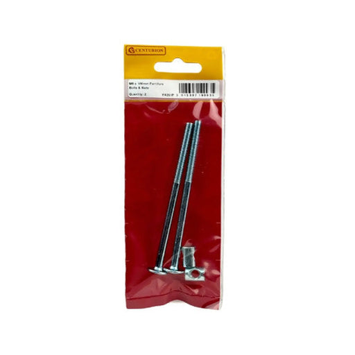 Centurion M6 x 100mm Furniture Bolts & Nuts - Pack of 5