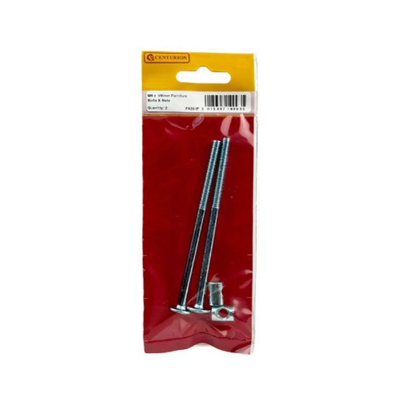 Centurion M6 x 100mm Furniture Bolts & Nuts - Pack of 5