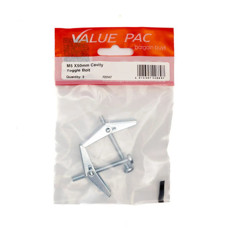Centurion M5 x 50mm ZP Cavity Toggle Bolt (Pack of 2) - Pack of 10