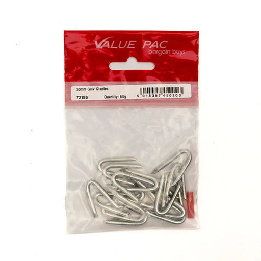 Centurion 30mm Galv Staples (80g Pack) - Pack of 10