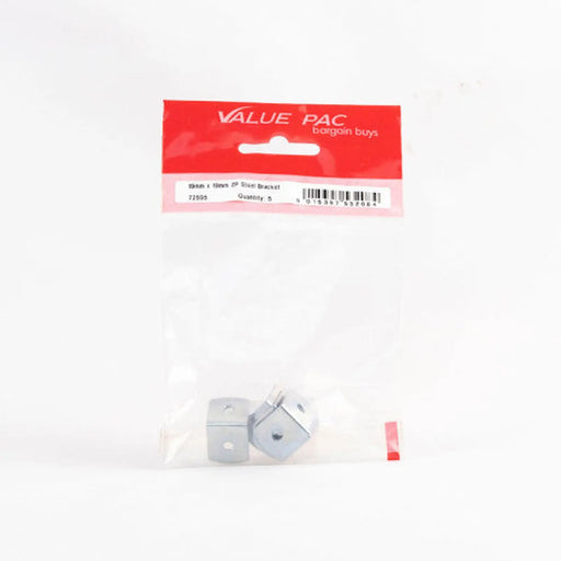Centurion 19mm x 19mm ZP Steel Bracket (Pack of 5) - Pack of 10