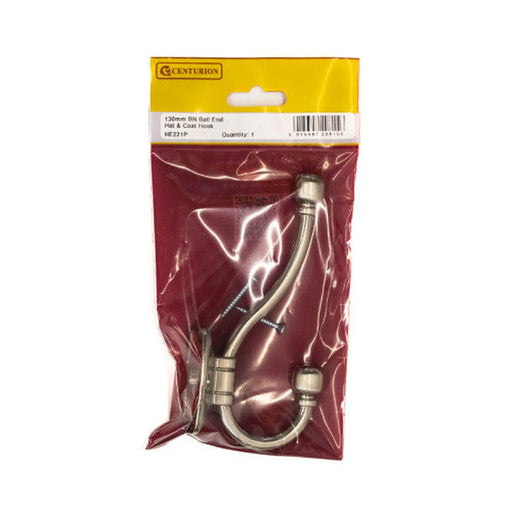 Centurion 130mm Premium Ball End Hat & Coat Hook - Brushed Nickel - Pack Qty 1 - Pack of 5