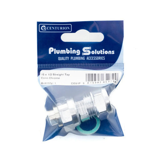 Centurion 15mm x 1/2 Compression Straight Tap Connector - Pack of 5
